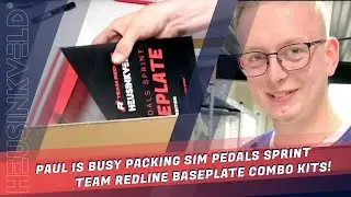 Paul is busy packing all the Sim Pedals Sprint Team Redline Baseplate Combo Kits! 