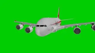 Green screen airplane flying chroma key