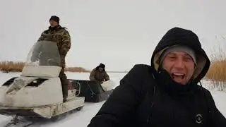 Утиные истории или рыбалка на снегоходах на Волге в Ульяновской области. В конце видео бонус)