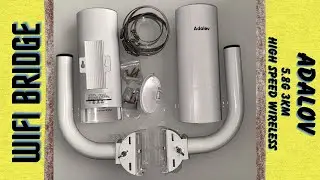 Gigabit Wireless Bridge with Mounts,AdaLov Point to Point/Multipoint, 100/1000Mbps LAN Port,5.8G 3KM