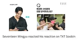 Seventeen Mingyu reacted his reaction on TXT Soobin! #mingyu #soobin #seventeen #txt #세븐틴 #투모로우바이투게더