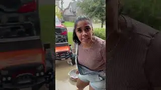 Mom and dad catch son washing cars in the rain 