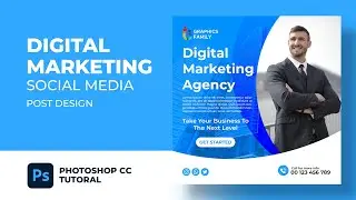 Instagram Social Media Post Design for a Digital Marketing Company | PHOTOSHOP TUTORIAL