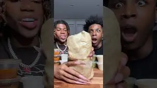 Annoying my husband while eating the BIGGEST chipotle burrito