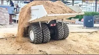 RC truck overload! Too much weight on the R/C dumper! Slow Motion!
