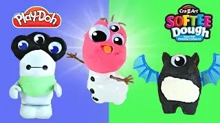 Play Doh Neon Monster Maker Softee Dough Cra-Z-Art Frozen Olaf Disney Big Hero 6 Buildable Playdoh