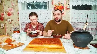 РАБОТА В БАНЕ ПРОДОЛЖАЕТСЯ | МУЖ КОЛЕТ, ЖЕНА СКЛАДЫВАЕТ | ПРИВЕЗ СЕНО СКОТИНЕ | ПИРОГ С МИНТАЕМ
