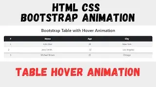 Bootstrap Table Animation | HTML Table Animation | Bootstrap 5 Table Hover Animation