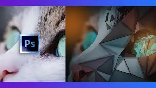 Polygon Art in Photoshop | The Cat Low Poly Portrait in Photoshop-Hindi