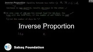 Inverse Proportion, Math Lecture | Sabaq.pk