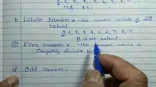 Define Natural numbers, Whole numbers and Even , Odd number