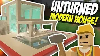 EPIC MODERN HOUSE - Unturned Build Tutorial! (Speed Build)