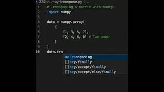To transpose a matrix with NumPy, just call the 