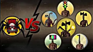 Choo Choo Charles Vs Siren Head, Light Head, TV Head, Traffic Head, Pipe Head & Monster Head