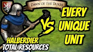 HALBERDIER (Bohemians) vs EVERY UNIQUE UNIT (Total Resources) | AoE II: Definitive Edition