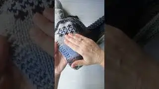 Связала жаккардовый участок в скандинавском платке 