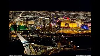 Las Vegas - The view from a plane at night - Brightest city in the world