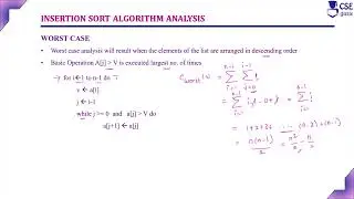 Insertion Sort Algorithm Analysis | Decrease & Conquer Tech. | L109 | Design & Analysis of Algorithm