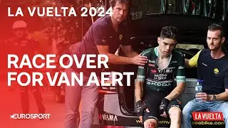 The heartbreaking moment Wout van Aert's Vuelta came to an end 💔