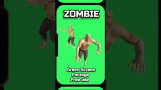 ZOMBIE video footage animation on a GREEN SCREEN.