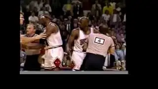 Jordan & Ainge:  Tense encounter.