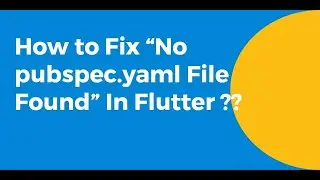 How to fix  Error No pubspec yaml file found
