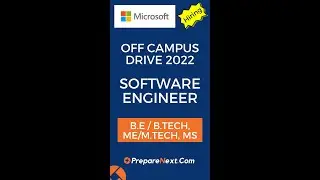 Microsoft Off Campus Drive 2022 | Software Engineer | IT Job | Engineering Job