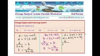 5 Change Subject Isolate Variable by Factoring GCSE IB AMC 10