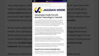 Mulai Menghasilkan Uang Dengan Menulis di Jagoan Kode 