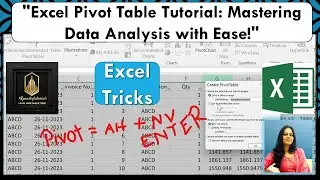 "Excel Pivot Table Tutorial: Mastering Data Analysis with Ease!" #Rpandeytutorials