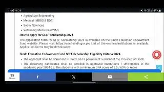 Undergraduate Scholarship | Sindh | Fall Admissions 2024