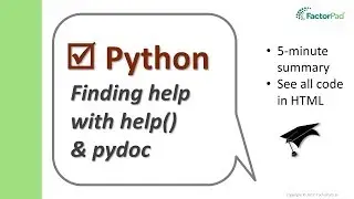 Learn the Python help() function and pydoc | Python for Beginners