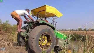 John Deer Tractor Stuck in Canal | Fail Completion | Rescue by Sonalika 60 Rx Tractor