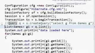 HIbernate   How to use hibernate query language to select the data from the database tables1
