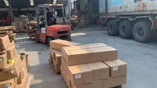 Truck parts shipped into container