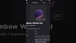 ( New Free Item ) How to get Rainbow Whale Pal ROBLOX ( 2023 ) DeanOfficial YT