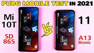 Mi 10T vs iPhone 11 PUBG TEST in 2021 - Snapdragon 865 vs A13 Bionic BGMI TEST