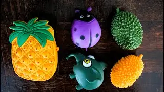 Pineapple Pop it & Animals Stress Balls Fidget training DIY video