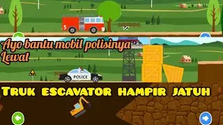 ayo bermain mobil polisi, mobil pemadam kebakaran, dan excavator #gameplay