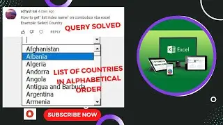Excel VBA UserForm | Dynamic Combobox |Advanced Excel |