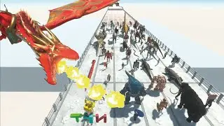 ESCAPE FROM DRAGON - LAST SURVIVOR - LONG STRAIGHT COURSE - ARBS- Animal Revolt Battle Simulator