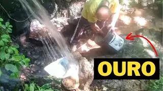 Garimpeiro acha OURO na Cachoeira #ouro