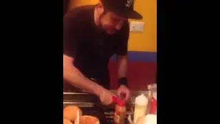 Chef fred eric serves up a De'elish sandwich