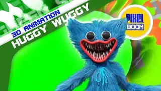 Huggy Wuggy Poppy Playtime Green Screen 3D Animation PixelBoom
