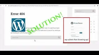 WordPress login page not found solution || Error 404 Solution || Solve wp-admin not found problem