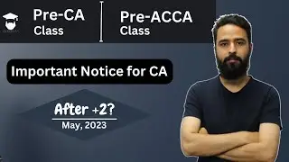 Pre-ACCA and Pre-CA Classes by Gurubaa || Important Notice for CA || What After +2?