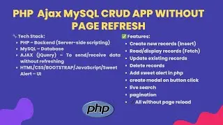🚀 Learn PHP Ajax MySQL CRUD Without Page Refresh!