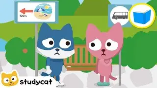 海滩之旅 🚞| Journey To The Beach | Animated Stories for Kids in Chinese | Learn Chinese | Studycat