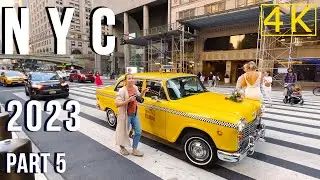[4K] 🇺🇸 5th Ave, Times Square, Hudson Yards, Edge, Vessel & More! NYC Walking Tour Part 5 #newyork