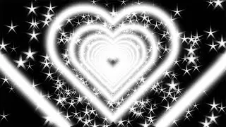 White Neon Heart With Star-Shaped Particles on a Black Background. 4K Video Loop